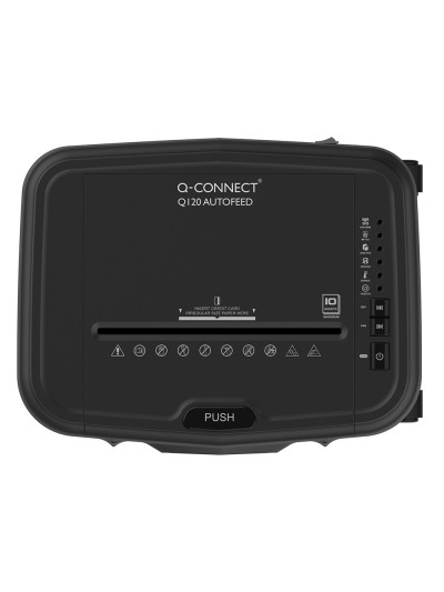 Destructora de documentos q-connect capacidad de corte 120 h auto / 10 h manual destruye grapas clips y