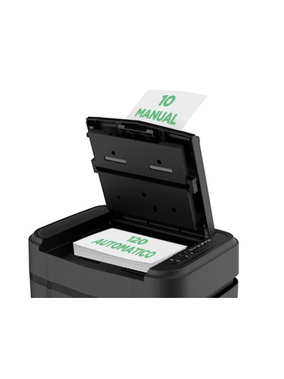 Destructora de documentos q-connect capacidad de corte 120 h auto / 10 h manual destruye grapas clips y