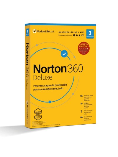 Antivirus norton deluxe 25gb español 1 usuario 3 dispositivos 1 año en caja rsp mm gum