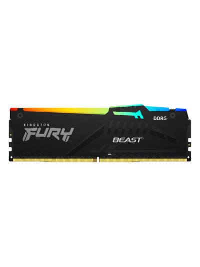 Memoria ram ddr5 16gb kingston - 5200mhz - pc5 41600 - fury beast rgb - cl40 - 1.25v