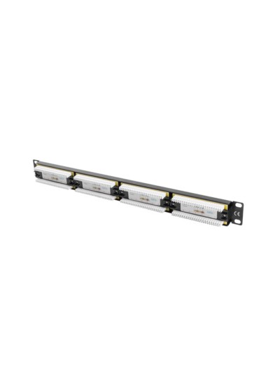 Patch panel lanberg cat.6 utp 24 puertos 1u cat.6 utp 19 pulgadas rack negro