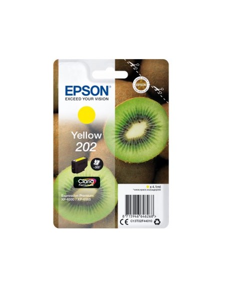 Cartucho tinta epson c13t02f44010 singlepack amarillo 202 claria premium ink xp - 6000 - xp - 6005 - kiwi