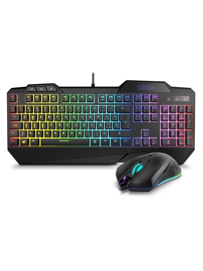 Kit teclado + raton krom semimecanico krusher sp Kit teclado + raton krom semimecanico krusher sp