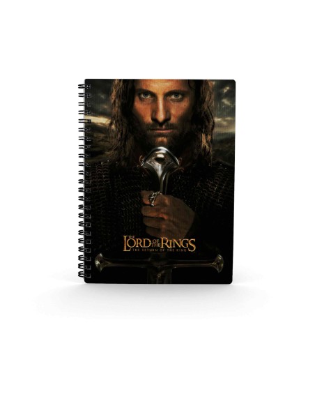 Libreta efecto 3d sd toys el señor de los anillos aragorn
