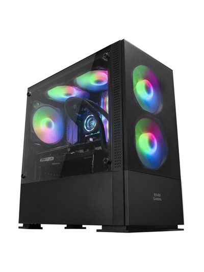 Caja ordenador mars gaming mcz premium negro micro atx 1 x 3.0 2 x usb 2.0 2 x 120mm frgb