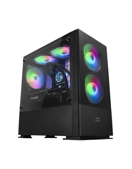 Caja ordenador mars gaming mcz premium negro micro atx 1 x 3.0 2 x usb 2.0 2 x 120mm frgb