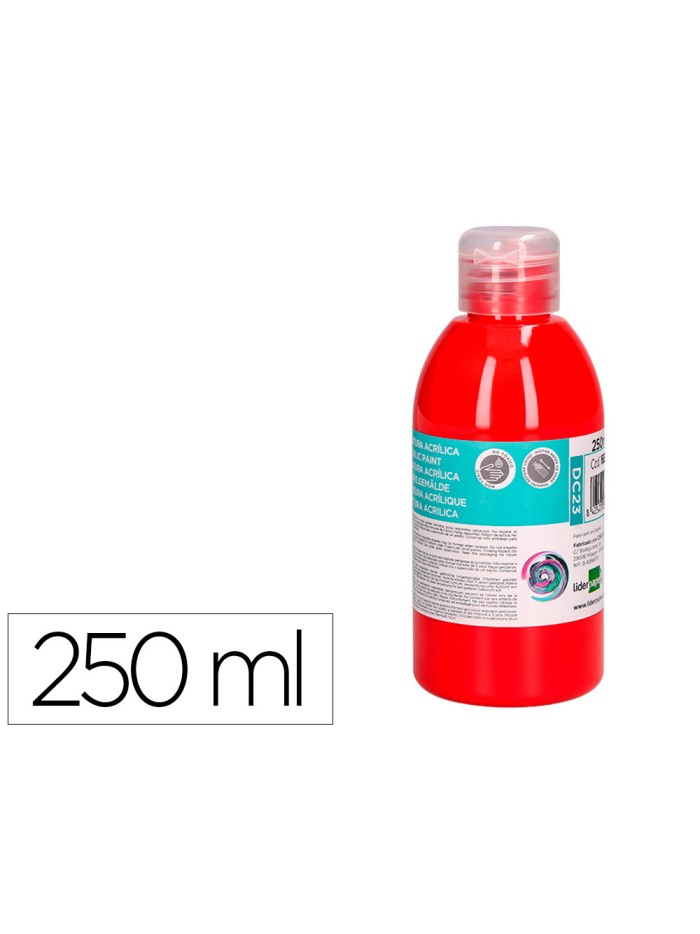 Pintura acrilica liderpapel bote de 250 ml rojo Pintura acrilica liderpapel bote de 250 ml rojo