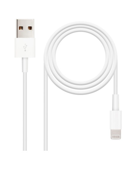 Cable nanocable usb 2.0 a iphone lightning - usb macho macho blanco 2m
