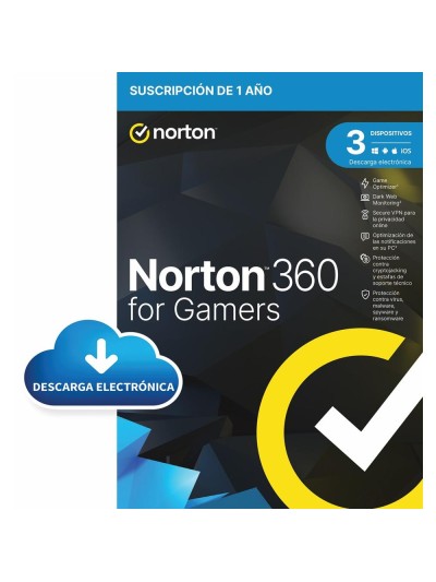 Antivirus norton 360 for gamers 50gb español 1 usuario 3 dispositivos 1 año esd electronica drmkey