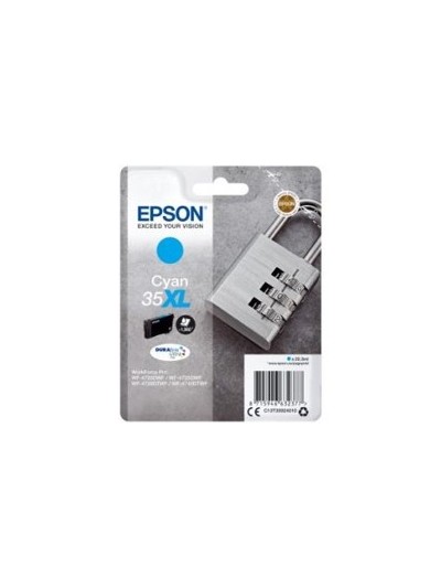 Cartucho tinta epson c13t35924010 cian xl durabrite ultra ink 35xl - 1900 paginas - candado