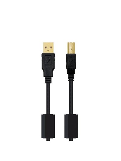 Cable ferrita usb tipo a a usb tipo b nanocable 2m negro macho a macho