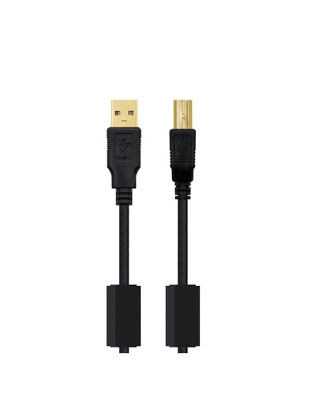 Cable ferrita usb tipo a a usb tipo b nanocable 2m negro macho a macho