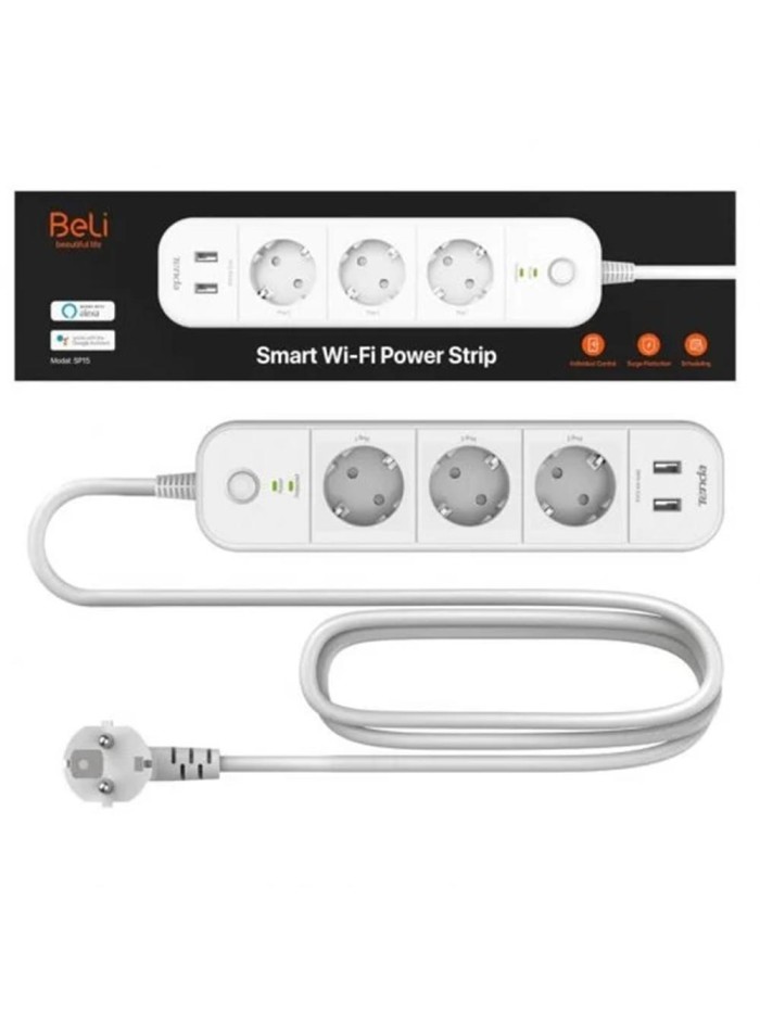 Regleta smart tenda sp15 3x schuko - 2x usb Regleta smart tenda sp15 3x schuko - 2x usb