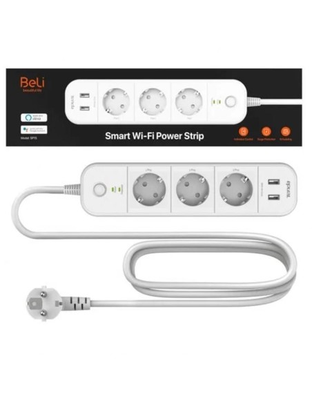 Regleta smart tenda sp15 3x schuko - 2x usb