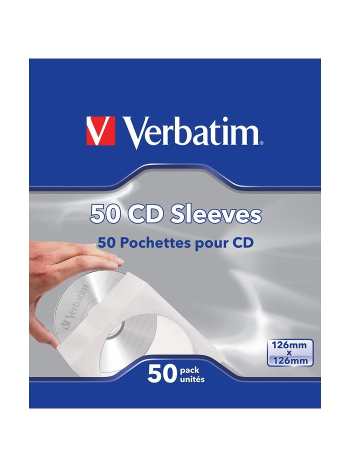Fundas de papel verbatim para cd pack de 50 unidades Fundas de papel verbatim para cd pack de 50 unidades