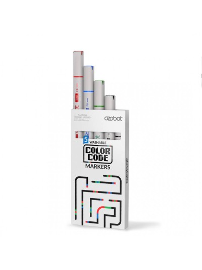 Rotuladores ozobot color code doble punta colores negro rojo azul verde