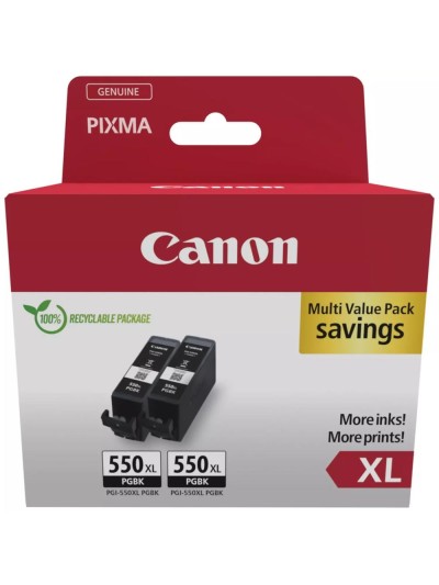 Pack cartucho tinta canon pgi - 550xl negro 2 uds