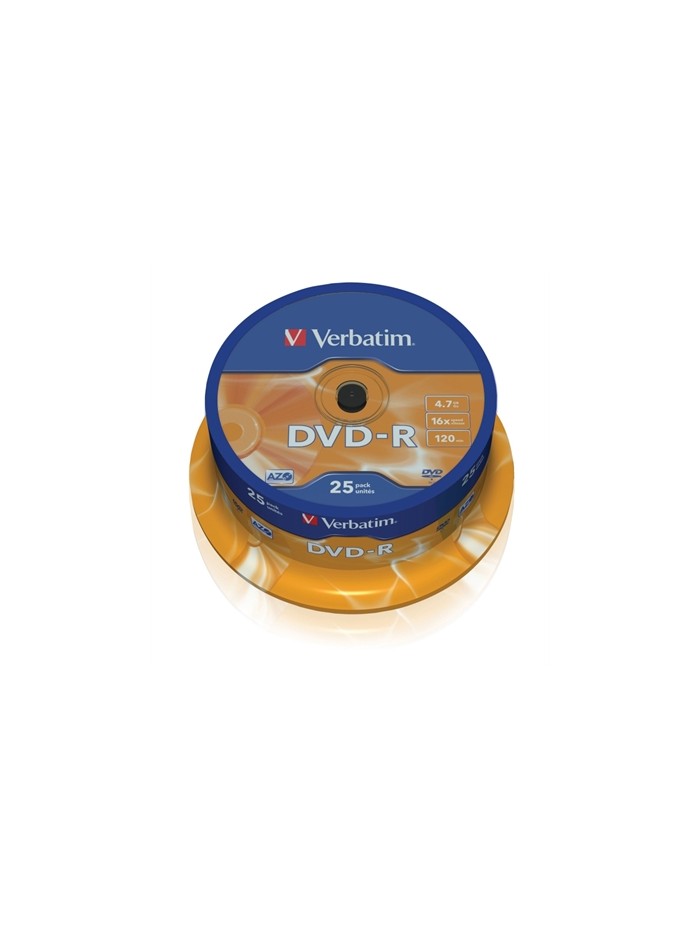 Verbatim dvd - r 4.7gb 16x tarrina 25uds Verbatim dvd - r 4.7gb 16x tarrina 25uds