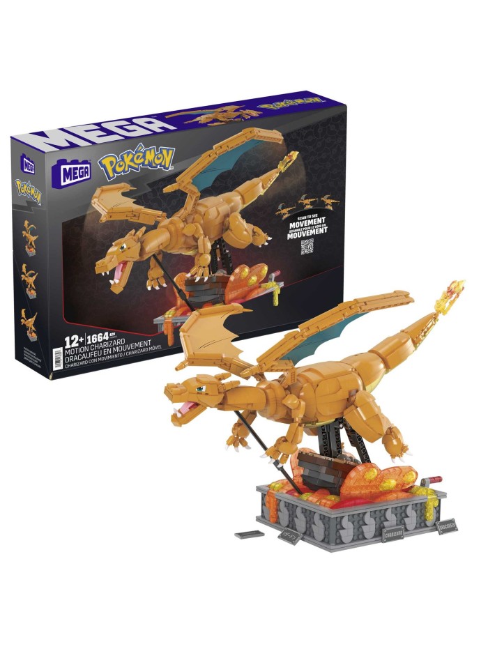 Figura mattel mega construx motion pokemon motion charizard 1664 pcs Figura mattel mega construx motion pokemon motion charizard 1664 pcs