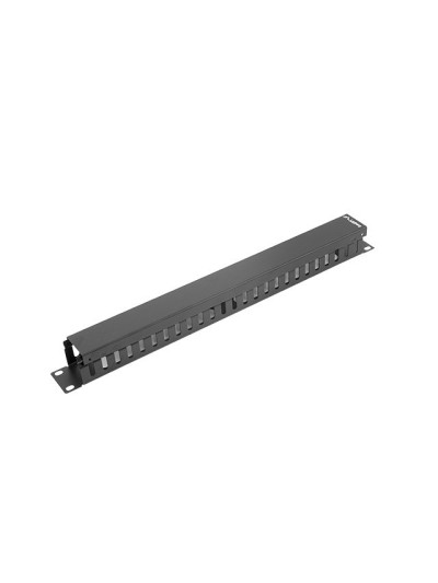Organizador de cables lanberg metalico 1u tipo a rack 19 negro