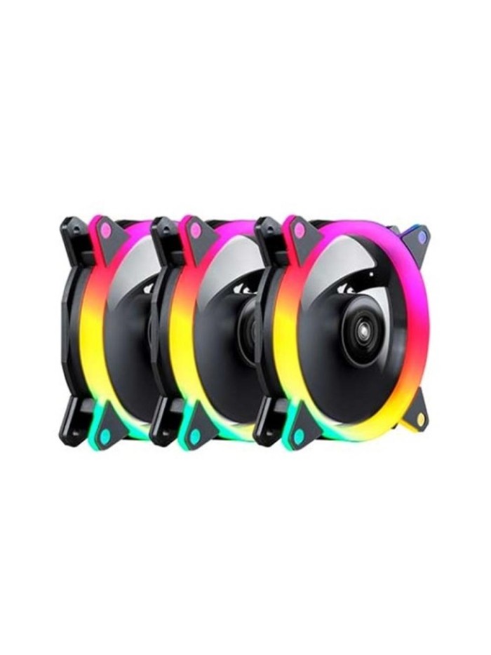 Kit ventiladores cpu gaming unykach ring led argb 3 x 120mm Kit ventiladores cpu gaming unykach ring led argb 3 x 120mm