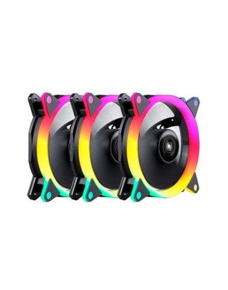 Kit ventiladores cpu gaming unykach ring led argb 3 x 120mm