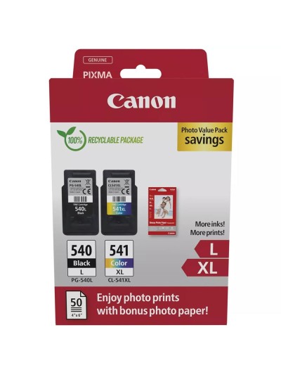 Multipack canon pg - 540l - cl - 541xl + papel fotografico
