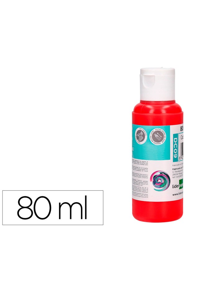 Pintura acrilica liderpapel bote de 80 ml rojo Pintura acrilica liderpapel bote de 80 ml rojo