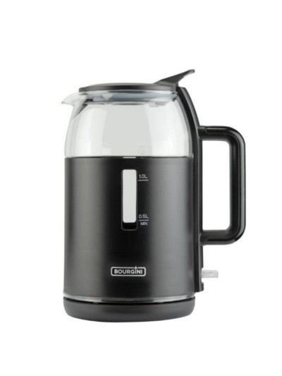 Hervidor bourgini 2000w 1.5l cristal y plastico