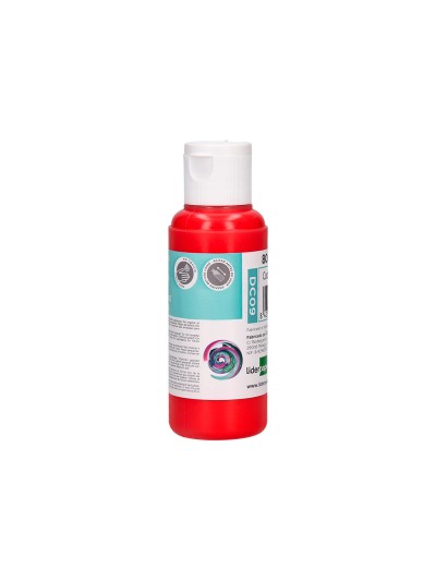 Pintura acrilica liderpapel bote de 80 ml rojo