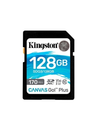 Tarjeta memoria sdxc 128gb kingston canvas go uhs - i cl10 r: 170mb - s w:90mb - s