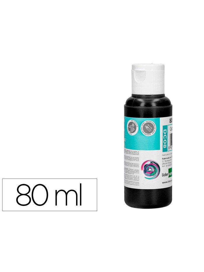 Pintura acrilica liderpapel bote de 80 ml negro Pintura acrilica liderpapel bote de 80 ml negro