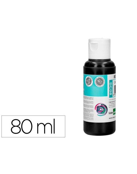 Pintura acrilica liderpapel bote de 80 ml negro