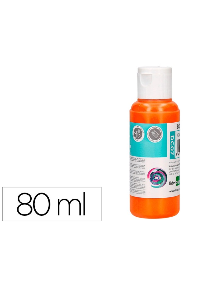 Pintura acrilica liderpapel bote de 80 ml naranja Pintura acrilica liderpapel bote de 80 ml naranja