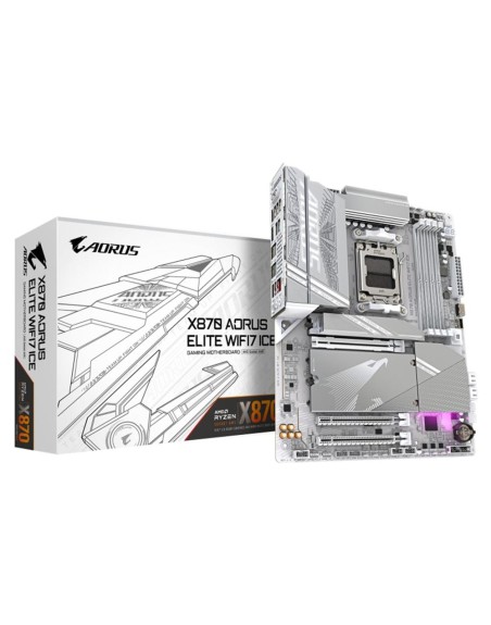 Placa base gigabyte x870 aorus elite wifi7 ice g10 am5 atx - 4x ddr5 - 4x sata3