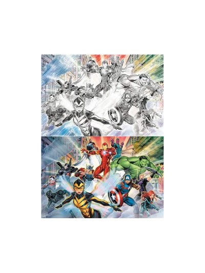Puzzle para rascar prime 3d marvel collage de personajes 150 piezas