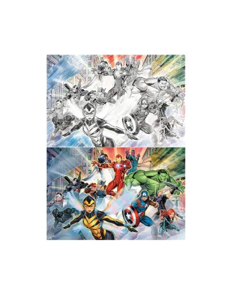 Puzzle para rascar prime 3d marvel collage de personajes 150 piezas