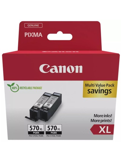 Pack cartucho tinta canon pgi - 570xl negro 2 uds