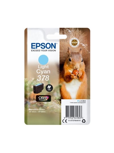 Cartucho tinta epson c13t37854010 singlepack light cyan 378 claria photo hd ink xp - 8500 ardilla