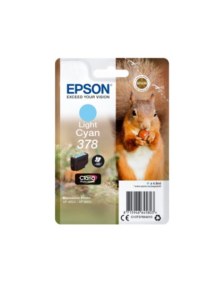 Cartucho tinta epson c13t37854010 singlepack light cyan 378 claria photo hd ink xp - 8500 ardilla