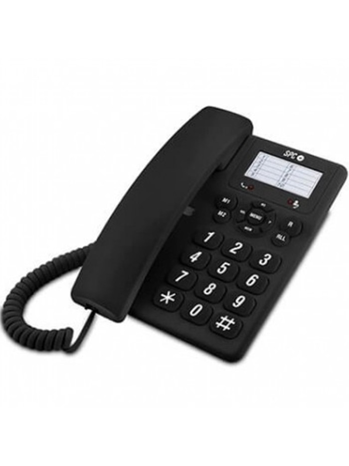 Telefono fijo spc original negro mute - 3 melodia - tecla r - 10 memo.indi - 3 mem.directas Telefono fijo spc original negro mute - 3 melodia - tecla r - 10 memo.indi - 3 mem.directas