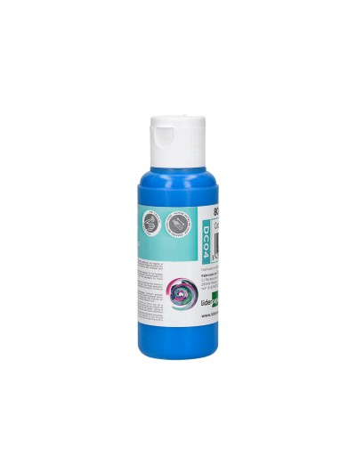 Pintura acrilica liderpapel bote de 80 ml cian