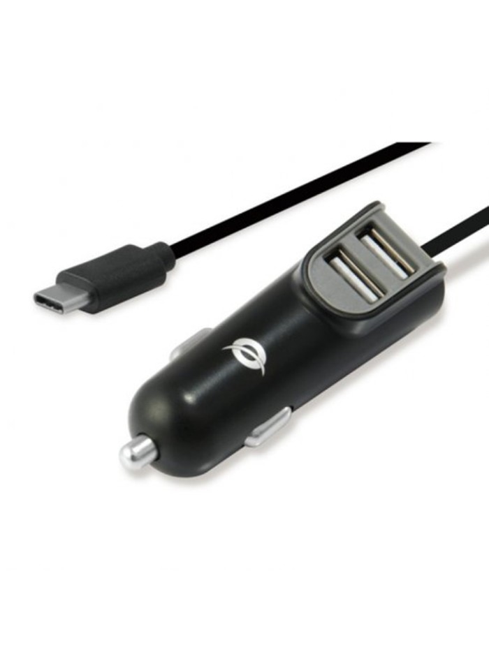 Cargador coche conceptronic carden05b con cable usb tipo c + 2 puertos usb tipo a 5v - 3.1a 15.5w Cargador coche conceptronic carden05b con cable usb tipo c + 2 puertos usb tipo a 5v - 3.1a 15.5w