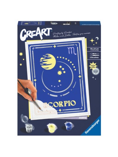 Kit para pintar con números ravensburger creart serie trend d zodiac: escorpio