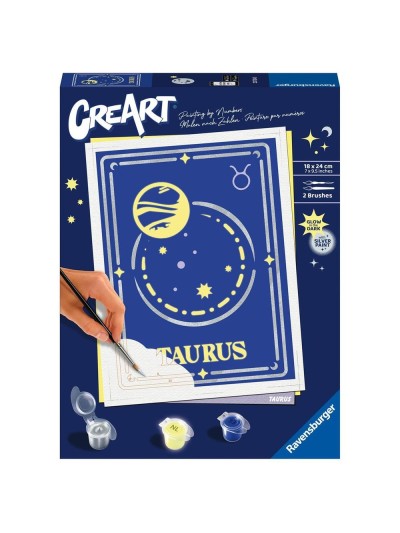 Kit para pintar con números ravensburger creart serie trend d zodiac: tauro