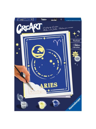 Kit para pintar con números ravensburger creart serie trend d zodiac: aries