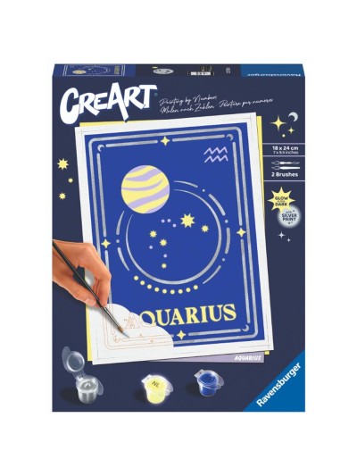Kit para pintar con números ravensburger creart serie trend d zodiac: acuario