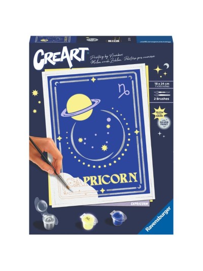 Kit para pintar con números ravensburger creart serie trend d zodiac: capricornio