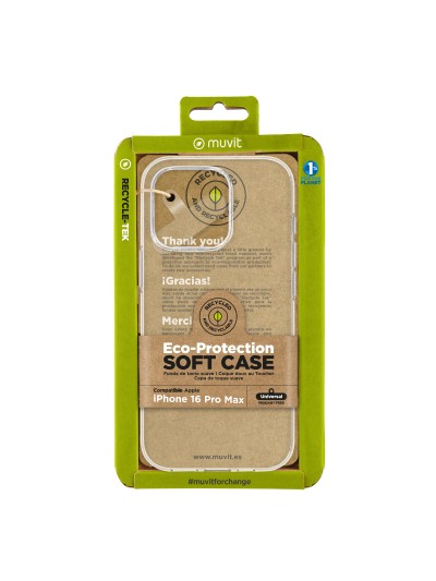 Funda muvit recycletek para apple iphone 16 pro max transparente