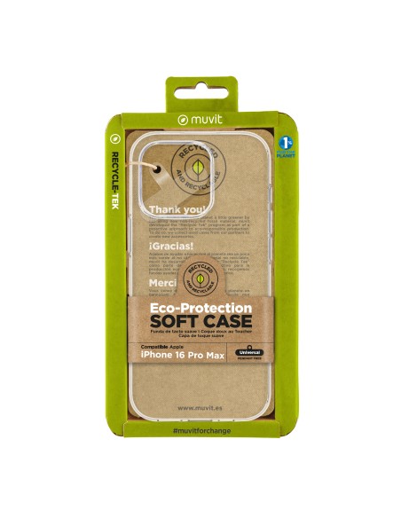 Funda muvit recycletek para apple iphone 16 pro max transparente